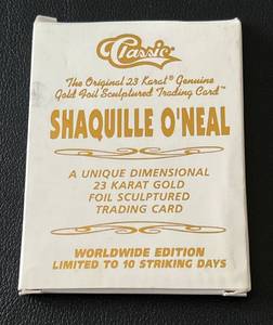 lot 51 image: Shaquille ONeal1995 Classic 23 Karat Gold Foil Limited Edition Basketball Card