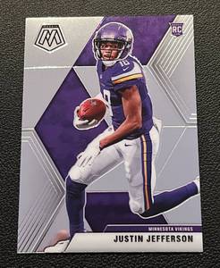 lot 85A image: Justin Jefferson RC 2020 Mosaic #209 Rookie Minnesota Vikings Football Card
