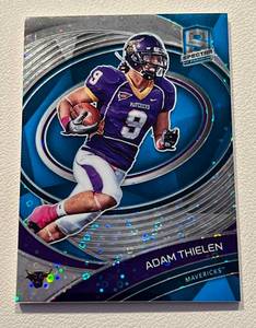 lot 87 image: Adam Thielen Disco Prizm 99 - 2022 Chronicles Spectra Draft Picks #70, numbered 1999, Minnesota Vikings Football Card