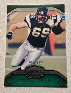 lot 97 image: Jared Allen 299 2010 Topps Triple Threads #54, numbered 004299, Minnesota Vikings Football Card