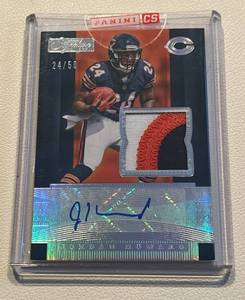lot 100A image: Jordan Howard Auto Tri-Colored Patch NUMBER MATCH 2450 - 2016 Donruss Signature #SP-JHO, Numbered With Jersey Number, Rare Football Card