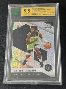 lot 109 image: Anthony Edwards RC Graded 9.5 Gem Mint - 2020-21 Mosaic Silver Prizm #201 Minnesota Timberwolves Rookie Basketball Card