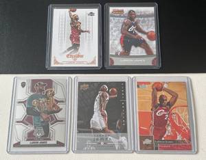 lot 112 image: LeBron James 5 Card Basketball Lot