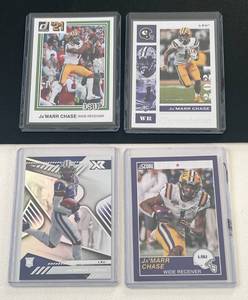 lot 116A image: JaMarr Chase 4 Card RC Lot - 2021 Xr, Draft Picks. Chronicles, and Score Rookie Football Cards