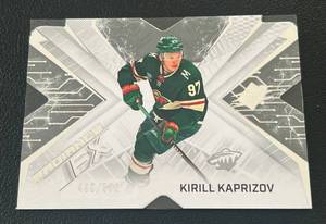 lot 117 image: Kirill Kaprizov 549 Die Cut - 2022-23 Upper Deck SPx NHL Radiance FX #RFX-40, numbered 480549 Minnesota Wild Hockey Card
