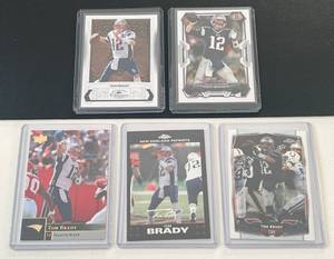 lot 117A image: Tom Brady 5 Card Football Lot