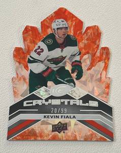 lot 118 image: Kevin Fiala Cracked Ice Die Cut 99 Crystals - 2021-22 UD Ice NHL #IC-10 Minnesota Wild Hockey Card