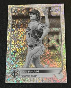 lot 135 image: Joe Ryan Diamond Refractor RC 2022 Topps Chrome #48 Minnesota Twins Baseball Card