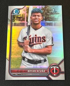 lot 141 image: Bryan Acuna 499 2022 Bowman Chrome Numbered 039499 Minnesota Twins Baseball Card