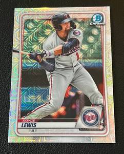 lot 147 image: Royce Lewis Mojo Refractor 2020 Bowman Chrome #BCP-195 Minnesota Twins Baseball Card