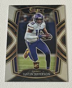 lot 160 image: Justin Jefferson RC 2020 Select #251 Club Level Minnesota Vikings Rookie Football Card