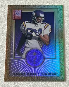lot 163 image: Randy Moss Gold Foil 1500 2000 Donruss Elite Passing the Torch #PT-2, numbered 7101500 Minnesota Vikings Football Card