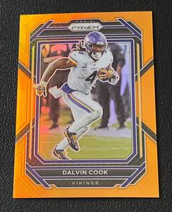lot 164 image: Dalvin Cook 249 Orange Pirzm 2022 #166, numbered 207249, Minnesota Vikings Football Card