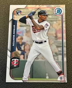 lot 175 image: Byron Buxton RC 2015 Bowman Chrome #4 Rookie Minnesota Twins Baseball Card
