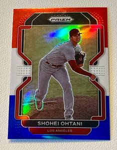 lot 176 image: Shohei Ohtani Red White and Blue Prizm 2022 Prizm #41 Baseball Card