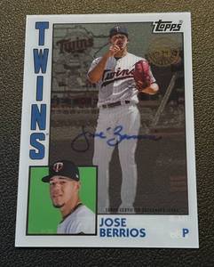 lot 184 image: Jose Berrios Auto 2019 Topps 35th Anniversary Certified #TBA-JB Signed Minnesota Twins Baseball Card