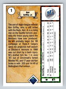 lot 4B image: Ken Griffey Jr. RC 1989 Upper Deck #1 Rookie Baseball Card