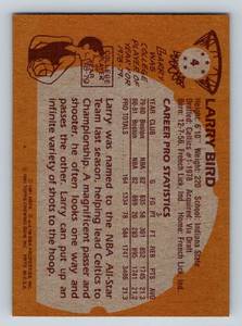 lot 7B image: Larry Bird 1981 Topps #4 Vintage Basketball Card