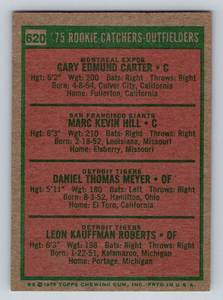 lot 18B image: Gary Carter RC 1975 Topps #620 Rookie Catchers and Outfielders Vintage Baseball Card