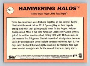 lot 65A image: Shohei Ohtani and Mike Trout Hammering Halos 2018 Topps #CC-1 Baseball Card
