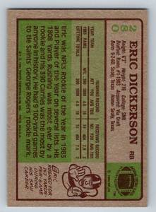 lot 73A image: Eric Dickerson RC 1984 Topps #280 Vintage Rookie Football Card