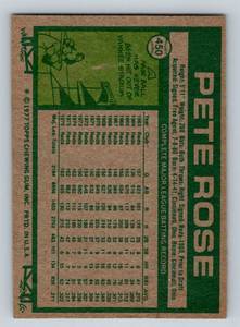 lot 141A image: Pete Rose 1977 Topps #450 Vintage Baseball Card