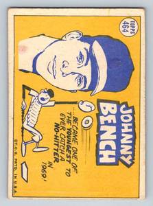 lot 21B image: Johnny Bench 1970 Topps Sporting News #464 Vintage Baseball Card