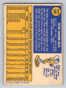 lot 23B image: Pete Rose 1970 Topps #580 Vintage Baseball Card