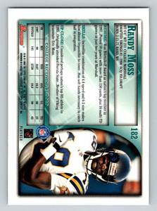 lot 143A image: Randy Moss RC 1998 Bowman #182 Rookie Minnesota Vikings Football Card