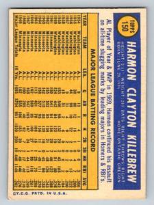 lot 152A image: Harmon Killebrew 1970 Topps #150 Vintage Minnesota Twins Baseball Card