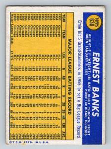 lot 164A image: Ernie Banks 1970 Topps #630 Vintage Baseball Card