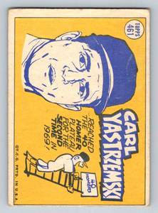lot 165A image: Carl Yastrzemski 1970 Topps Sporting News #461 Vintage Baseball Card