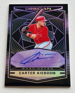 lot 125A image: Carter Kieboom Auto 99 2019 Obsidian #OA-CK Prizm, numbered 5099,  Signed Rare Baseball Card