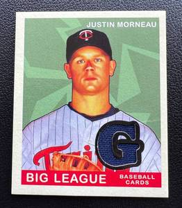 lot 138A image: Justin Morneau Relic 2007 Upper Deck Big League Goudey #68 Minnesota Twins Baseball Card