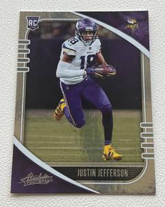lot 193 image: Justin Jefferson RC 2020 Absolute #168 Rookie Minnesota Vikings Football Card