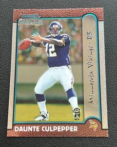 lot 204 image: Daunte Culpepper RC 1999 Bowman Chrome #166 Rookie Minnesota Vikings Football Card