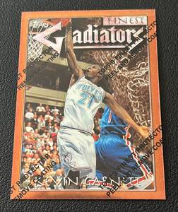 lot 215 image: Kevin Garnett 1996 Topps Finest Gladiators #66 Minnesota Timberwolves Basketball Card