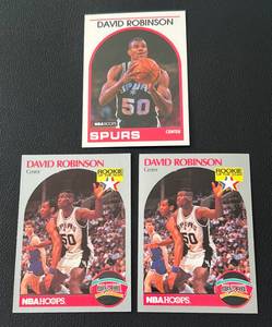 lot 223 image: David Robinson 3 Card Rookie Lot Basketball Cards