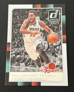 lot 226 image: Karl-Anthony Towns RC 2015-16 Donruss The Rookies #21 Minnesota Timberwolves Basketball Card