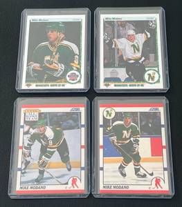 lot 227 image: Mike Modano 4 Card Rookie Lot Minnesota North Stars Hockey