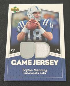 lot 238 image: Peyton Manning Game Jersey Relic 2007 Upper Deck #UDGJ-PM Football Card