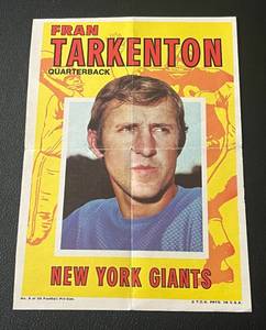 lot 127 image: Fran Tarkenton 1971 Topps Poster #5 Vintage Minnesota Vikings Football Card