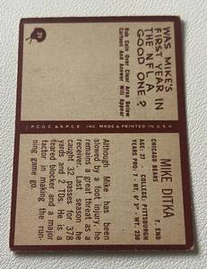 lot 256 image: Mike Ditka 1967 Philadelphia #29 Vintage Football Card