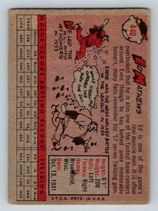 lot 20C image: Ed Mathews 1958 Topps #440 Vintage Baseball Card
