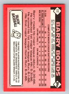 lot 259 image: Barry Bonds RC 1986 Topps Traded #11T Vintage Rookie Baseball Card