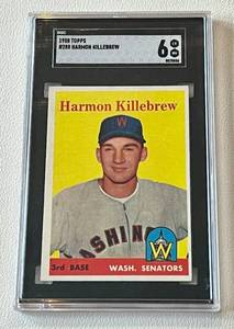 lot 5C image: Harmon Killebrew SGC Graded 6 EX-NM 1958 Topps #288 Vintage Minnesota Twins Baseball Card