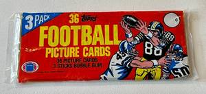 lot 9C image: Vintage 1982 Topps Football Grocery Rack Pack - 3 Sealed Cello Packs - Lawrence Taylor  Ronnie Lot Rookie Cards