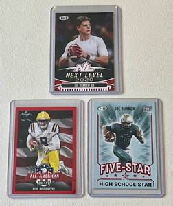 lot 36B image: Joe Burrow 3 RC Lot Rookie Football Cards