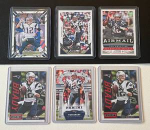 lot 37B image: Tom Brady 6 Card Football Lot
