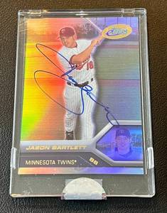 lot 52C image: Jason Bartlett Auto 913 2005 eTopps #200 Signed Minnesota Twins Baseball Card